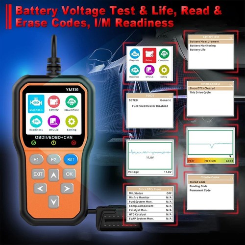 YM319 OBD2 Scanner Code Reader Car Diagnostic Scan Tool Check Engine Fault Teste - Picture 6 of 10