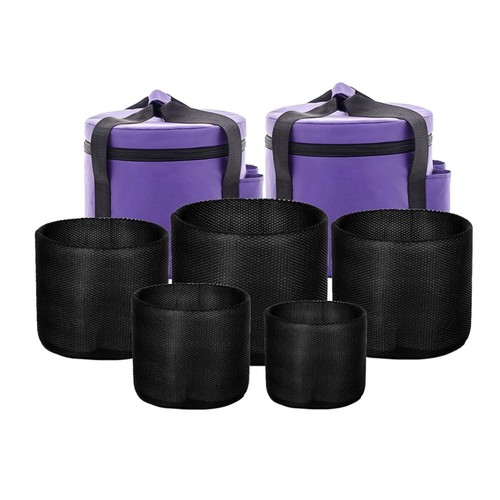 TRAYAYA Two Carry Case Purple Bags for 6-12 inch Crystal Singing Bowl Set