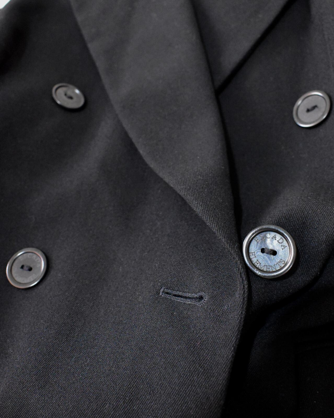 Escada Elements Wool Blend Black Double Breasted … - image 2