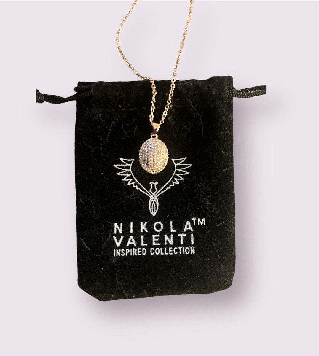 NEW Nikola Valenti 18 20 inch Rose Gold Plate Pave Oval Necklace