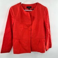Talbots orange blazer career wear size 6 womens linen