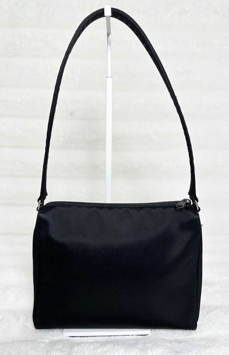 Vintage Kate Spade Black Nylon Shoulder Bag With Matching Small Pouch