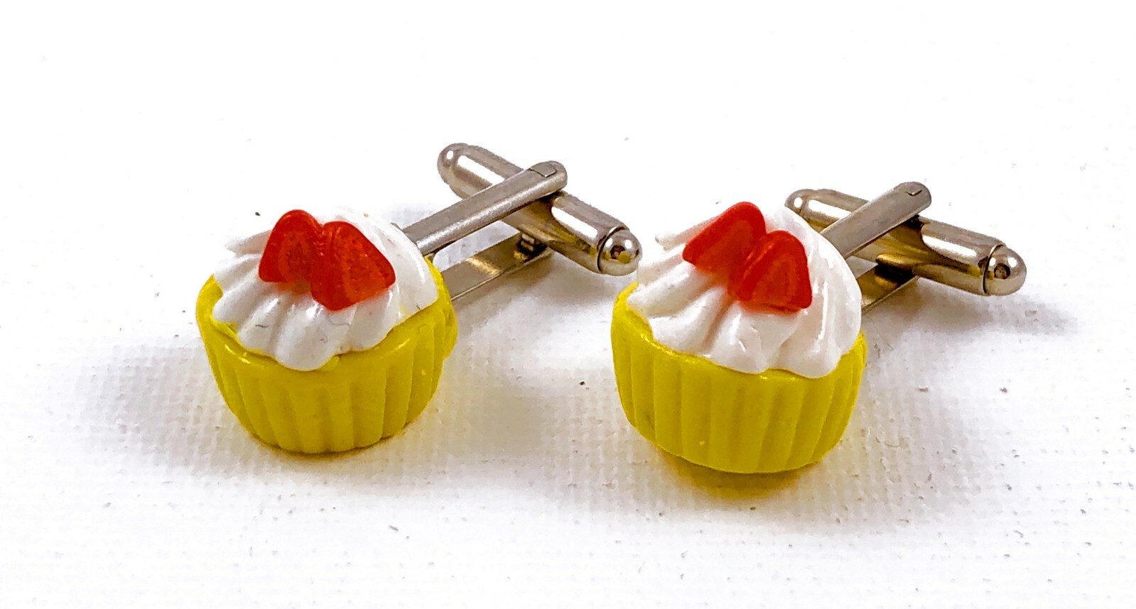 Unique Handmade Cupcake Cufflinks for Baking Enthusiasts and Foodie Fashion-image