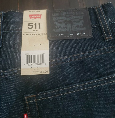 Levi’s Boys 511 Slim Fit Jeans Size 18 Reg 29 X 29 Dark Blue *Please read descr - Picture 5 of 10