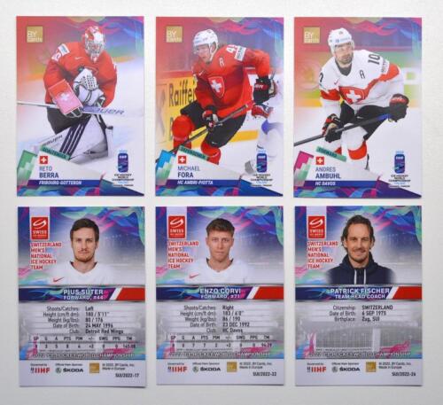 2022 PAR cartes IIHF Championnat du Monde Équipe Suisse choisir une carte - Photo 1 sur 30