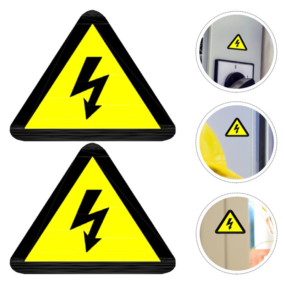20 Sheets Electrical Safety Sign Logo Stickers Caution Label eBay