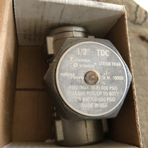NEW 1/2" NPT TDC SPIRAX SARCO THERMO-DYNAMIC STEAM TRAP B.M. 70008 ,EB,AJ - Picture 7 of 7