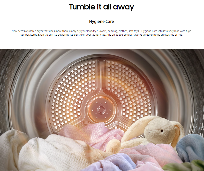 Samsung BespokeAI 9kg Tumble Dryer Series 6+ Heatpump &OptimalDry
