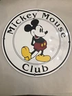 vintage Heavy Metal Mickey Mouse Club Porcelain Pump Sign