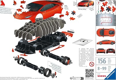 Lamborghini Huracán EVO Arancio | 3D Puzzel Auto