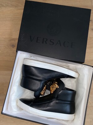 Versace Sneaker Schwarz 39 Leder Medusa neuwertig NP 890 