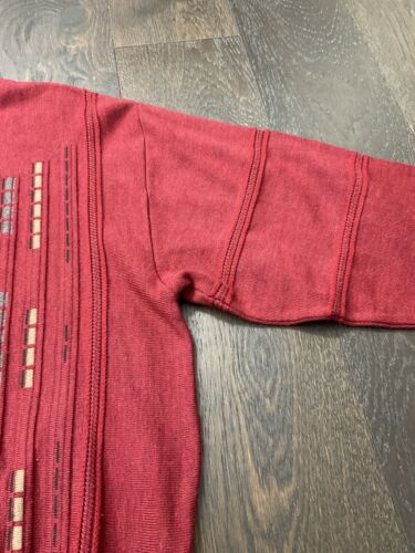 Vintage St. Croix 1/4 Zip Sweater Sz M Wool 3D Knit Dad Sweater Collared 90s - Picture 3 of 11