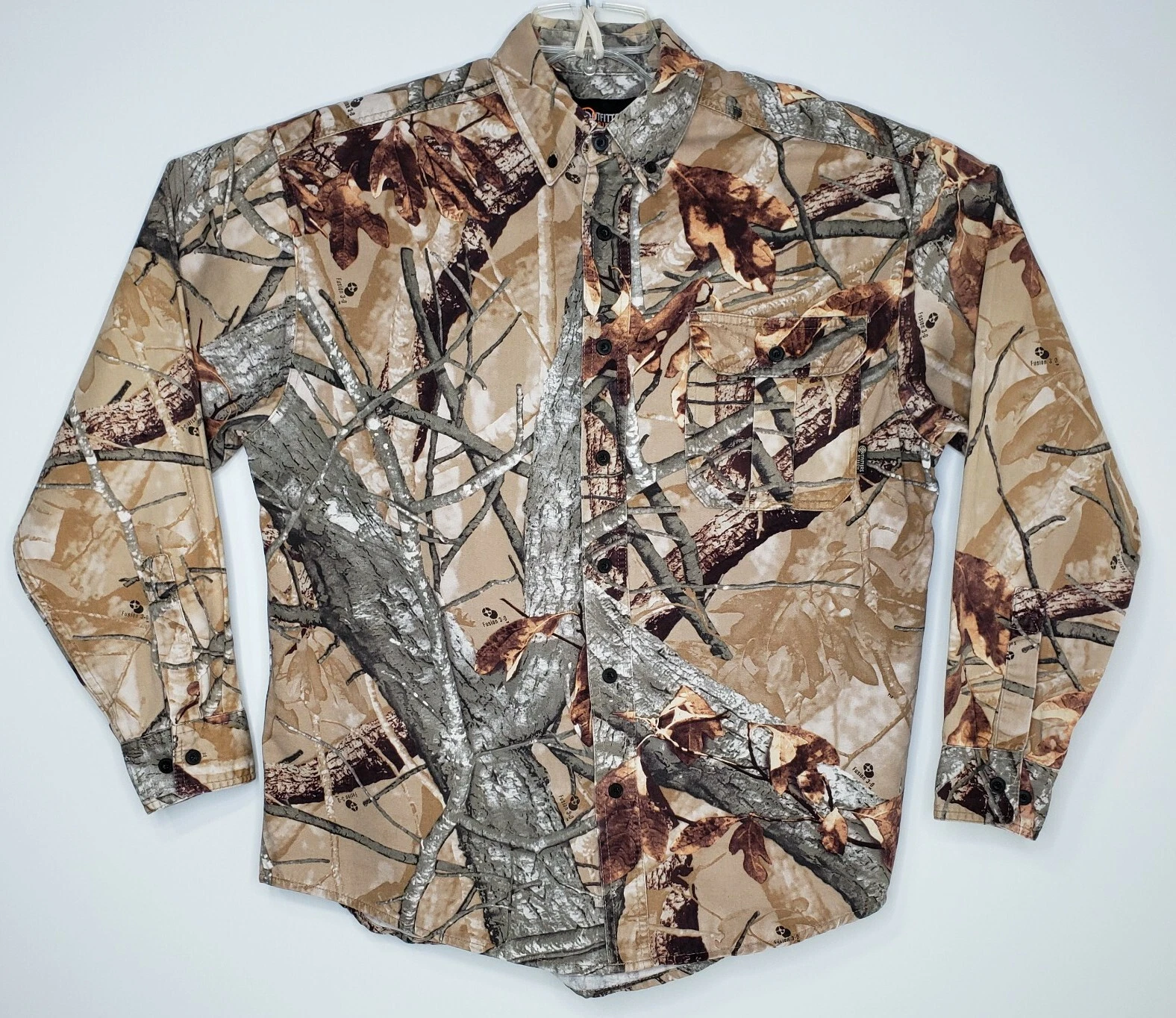 Outfitters Ridge Fusion 3-D Camo Outdoor Hunting L/S Shirt Men's Large 42-44 VGC