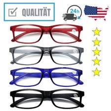 Reading Glasses Mens Womens Unisex Square Readers Eyeglasses 4 Pack Glasses New
