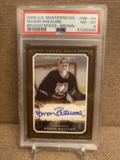 2008 Upper Deck Masterpieces Brushstrokes Brown Manon Rheaume #MB-RH Auto -PSA 8