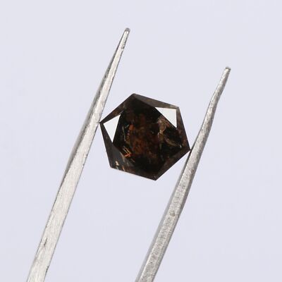 1.55 ct Certified Elegant Natural Brown Diamond Hexagon Shape For Gifts