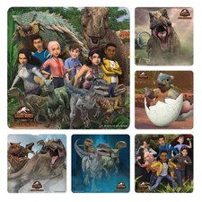 25 Jurassic Park Camp Cretaceous Stickers, Assorted 2.5"x2.5" each, Party Favors