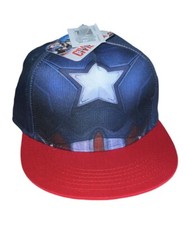 New with Tags NWT Captain America Kids SnapBack Flat Bill Brim Hat OSFM