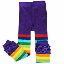 Wrapables Rainbow Ruffle Toddler Leggings - Purple 105cm