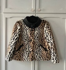 See By Chloe Faux Fur Leopard Jacket 8-12