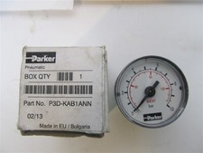 Parker P3D-KAB1ANN, Pneumatic Pressure Gauge, Back Center Mount, 0-140 PSI