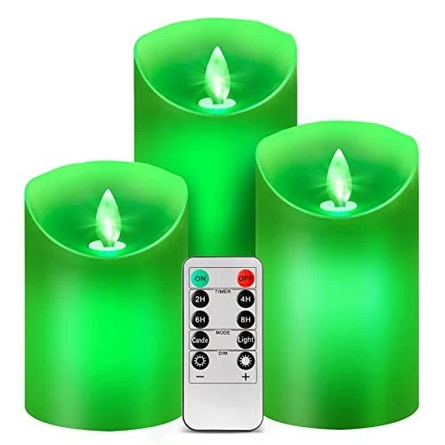 Green led candles deals