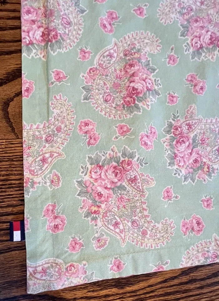 De Colección Tommy Hilfiger Country Chic Verde Rosa Floral Paisley Almohada Falsa Casa de Campo Foto 3 de 4