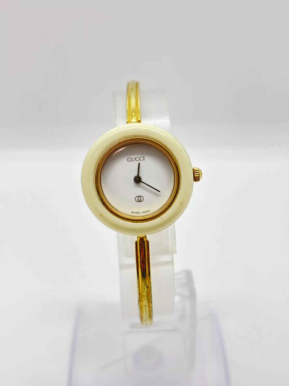 [Exc+5] Montre Gucci 11/12.2 Lunette Changeable Vintage Couleurs Blanc Occasion Fonctionne F/S