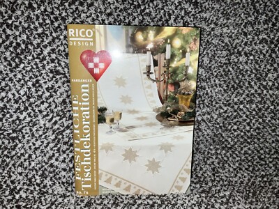 RARE!!! VINTAGE RICO DESIGN FESTLICHE TISCHDEK0RATION NO.74 CROSS STITCH BOOKLET