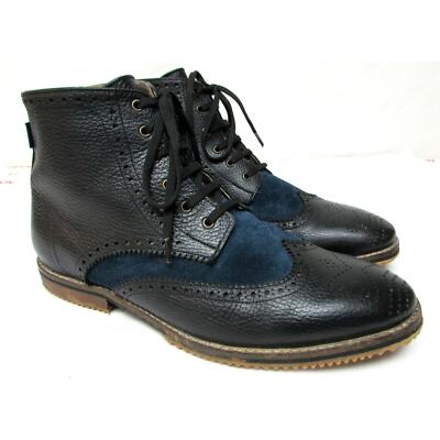 Satori men\'s size US 11-12 EU 45 leather ankle boots wing tip blue and black IMG_1844.jpg?v=1656176444&  main image 4
