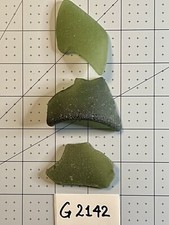 Gr 2142 Genuine Surf Tumbled Sea Glass/Green Frosted Beach Glass
