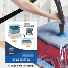 6 Super Jumbo Extra Large Space Saver Vacuum Seal Storage Bag Largest Space Bags