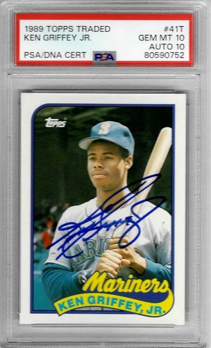 1989 Topps Traded #41T Ken GRIFFEY Jr - PSA 10+++ DNA RC HOF Mariners Auto