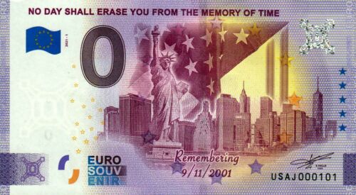 Billet zéro euro - 0 euro - USA - Remembering 9/11 2021-1 - Photo 1 sur 1