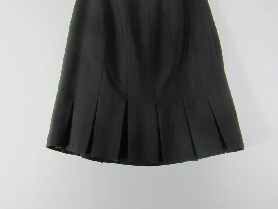 Falda Valerie Stevens Mujer 14 Negra 100% Seda Panel Plisada Clásica Carrera M Foto 2 de 4