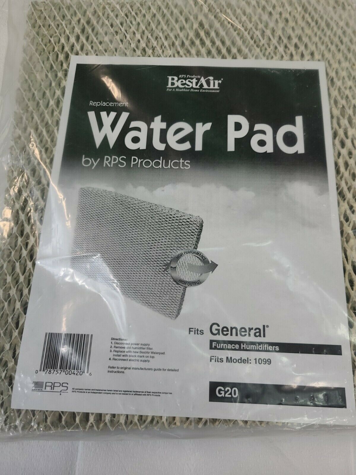 Best Air G20 WATER PAD FOR General 1099-12"X14.5"---LOT OF 6 WATER PADS