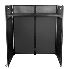 40" x 20"-Portable DJ Facade Booth Table with Black&White Lighting Scrims