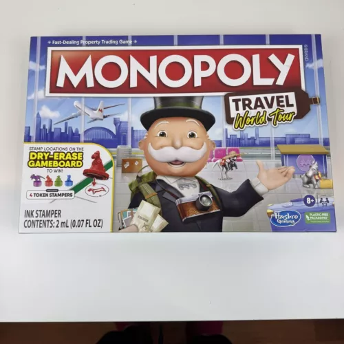 Monopoly Travel World Tour Board Game Hasbro FACTORY SEALED New Family and Kids