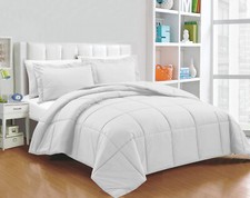 Deluxe 1000 TC White Down Alternative Comforter 100% Cotton Solid Pattern