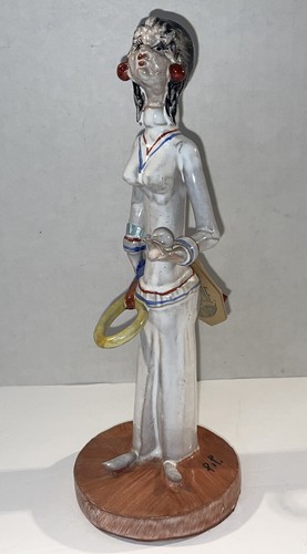 TP Ceramiche Italy Poli Skulptur weiblich mit Schläger Tennis Pickleball signiert - Bild 11 von 12
