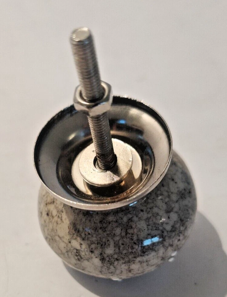 Lote de 16 tiradores decorativos esmaltados pintados a mano piedra mármol dibujar Foto 3 de 4