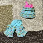 60s 70s Barbie SKIPPER #1738 Fancy Pants Blue Floral Ruffles Outfit Vintage