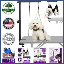 Rustproof Dog Grooming Table Arm with Adjustable Height and Storage Solution