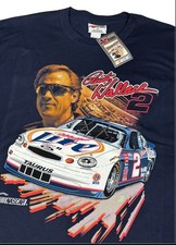 Vintage Rusty Wallace T-Shirt Nascar Miller Lite 90s XL Shirt Sleeve Blue