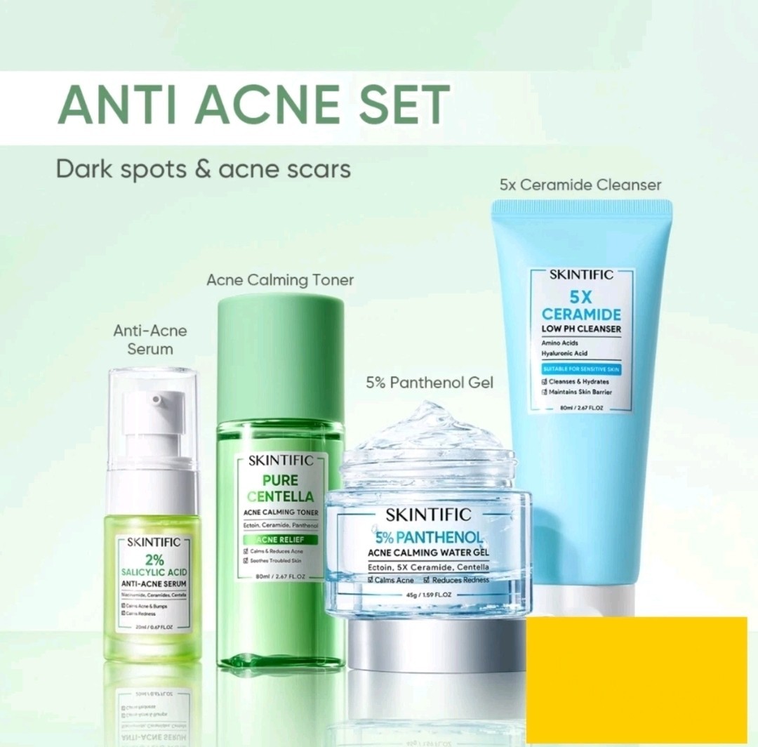 SKINTIFIC (EXP 27) Skincare Anti Acne Set Serum/Toner/Cleanser
