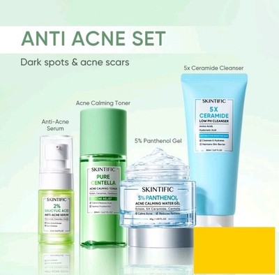 SKINTIFIC (EXP 27) Skincare Anti Acne Set Serum/Toner/Cleanser