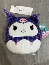 Squishmallows Kuromi Purple Plaid Squad 6.5" Plush Hello Kitty Sanrio 2023 NWT