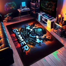 Gaming Rug - Gamer Rug for Game Room, Gamer Rugs for Bedroom Boys, Video Game...