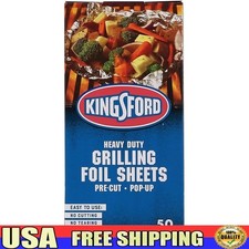 Heavy Duty Aluminum Foil Sheets Pop Up Dispenser Grilling Cooking Prep Cleanup