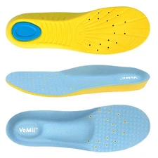 VoMii Unisex Shoe Insoles for Men and Women, Memory Foam, High Arch Support, ...
